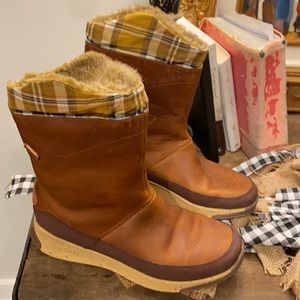 Chaco Leather Boots with Plaid